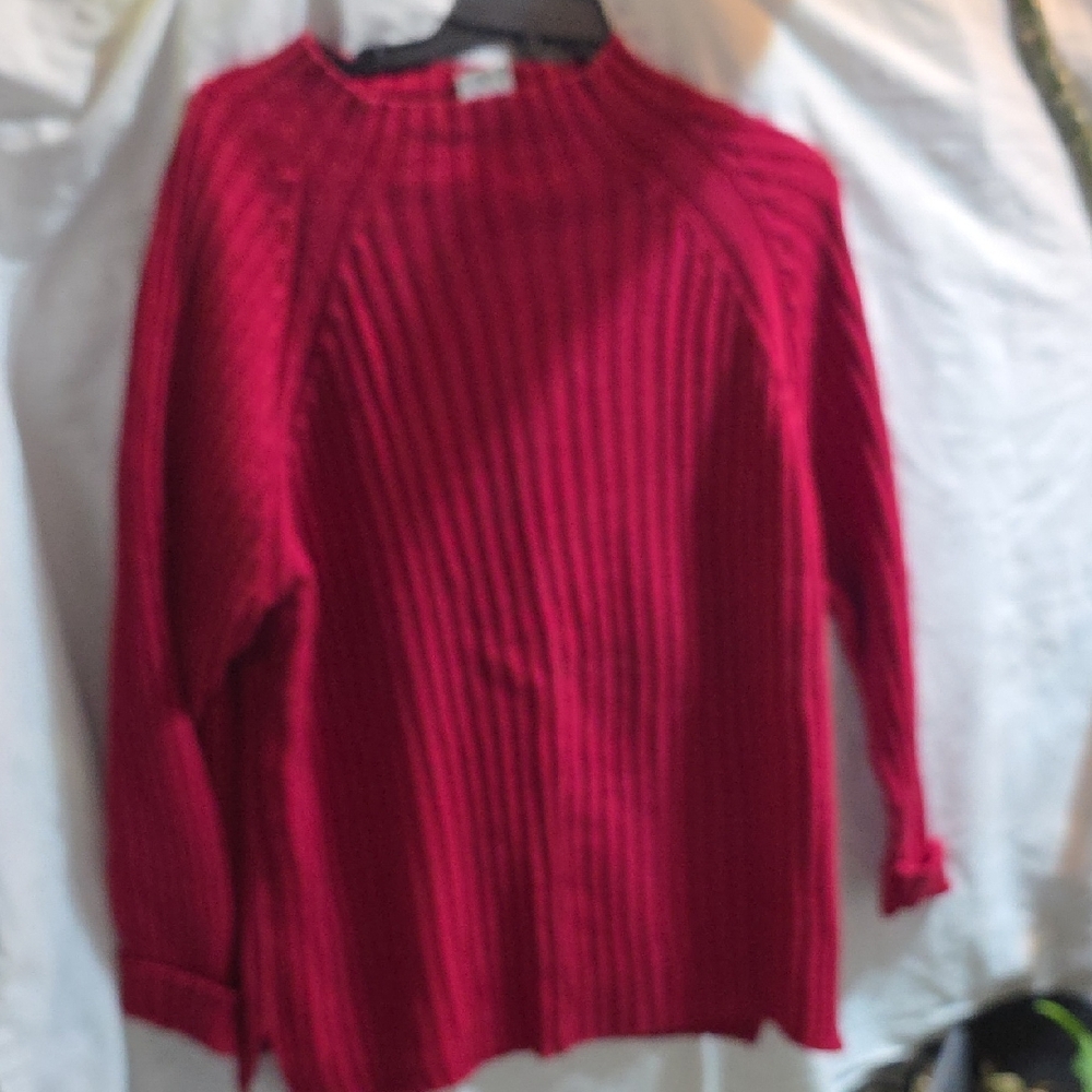 White Stag Women's Red Ribbed Sweater
